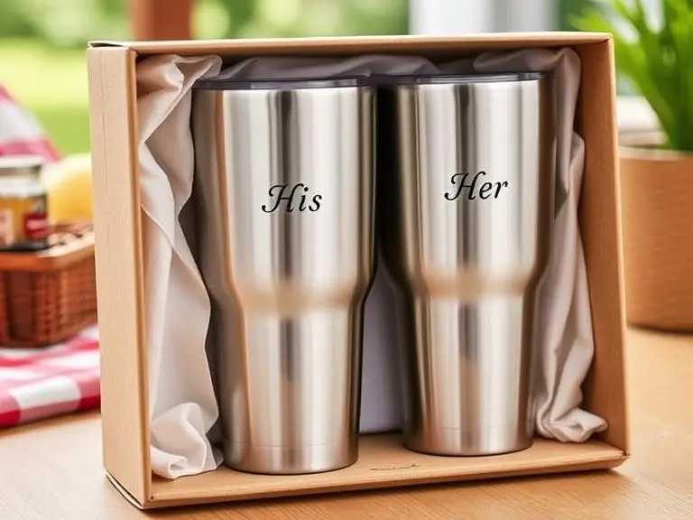 Insulated Stainless Steel Tumblers with Lids (Set of 2)