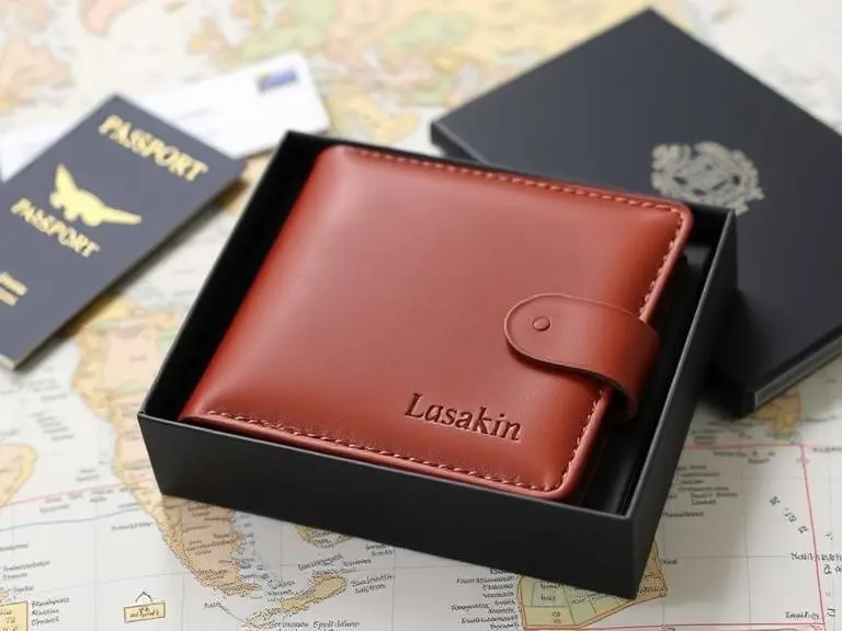 Personalized Leather Travel Wallet for travel