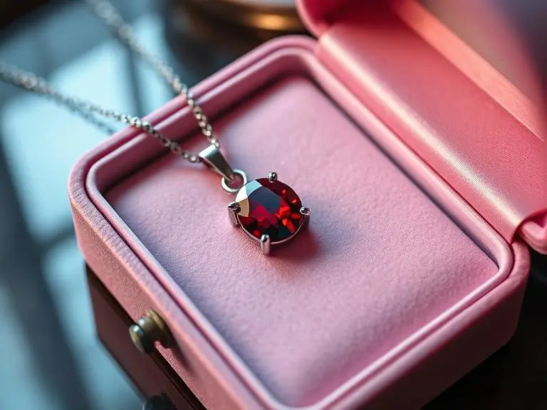 Ruby Red Simulated Gemstone Necklace