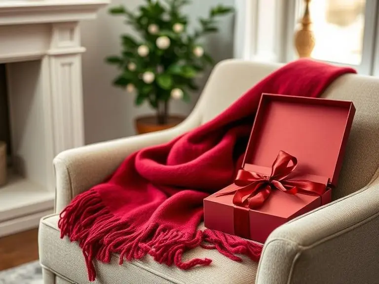 Ruby Red Scarf Cashmere Blend