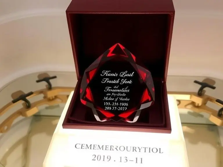 Personalized Ruby Crystal Keepsake