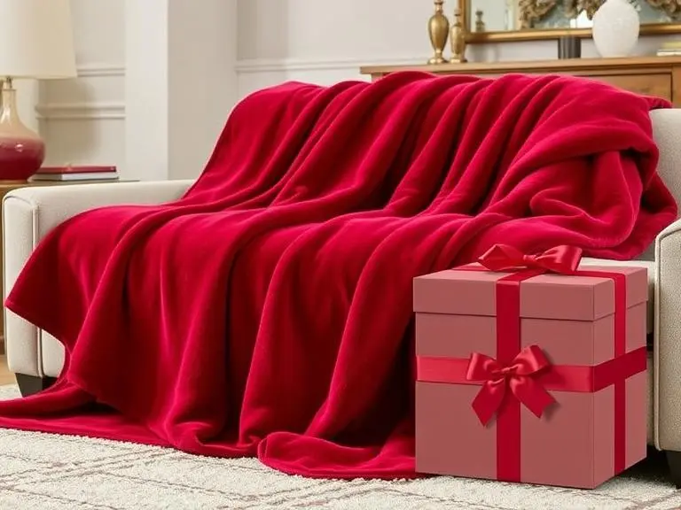 Luxury Ruby Red Throw Blanket