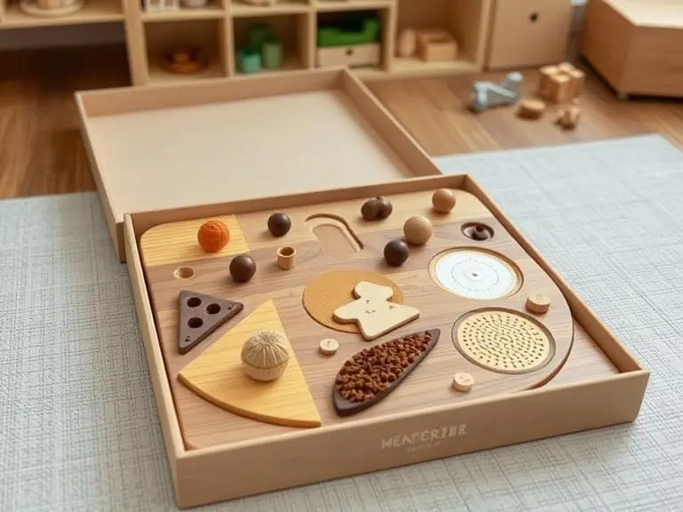 Wooden sensory fidget board for fine motor skills