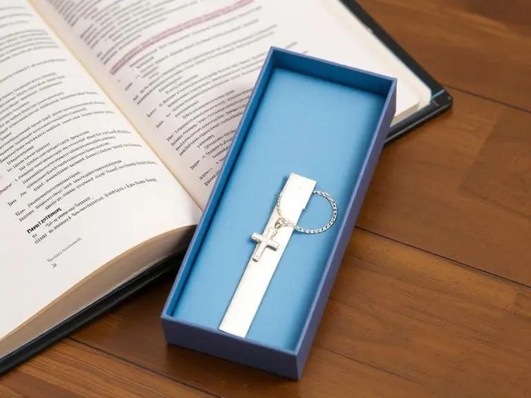 Silver Plated Bookmark Cross Charm