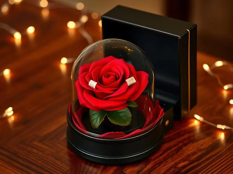 Preserved Rose in Glass Dome