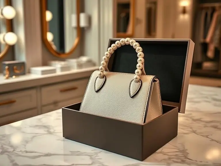 Handbag with Pearl Handle