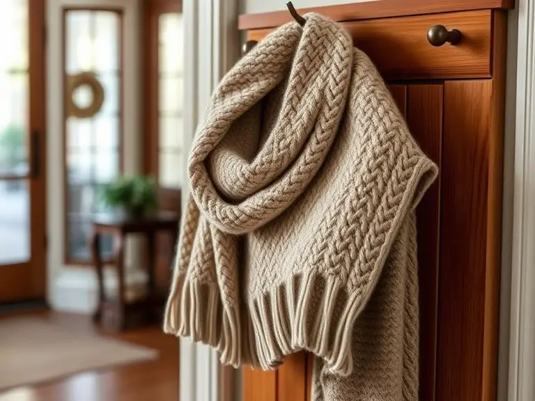Warm knitted wool scarf