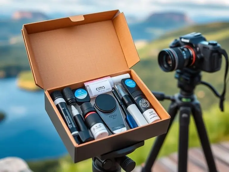 Digital camera cleaning kit with lens brush