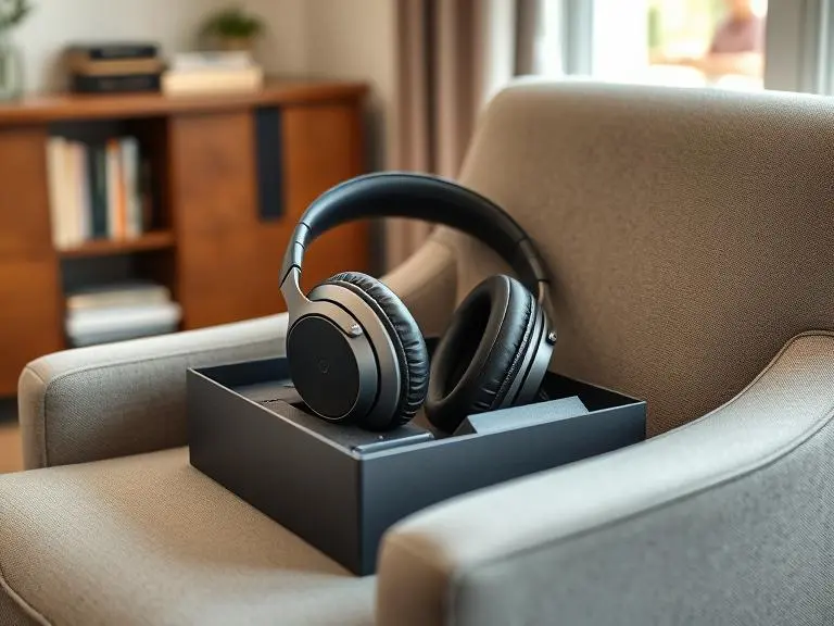 Noise-cancelling over-ear headphones