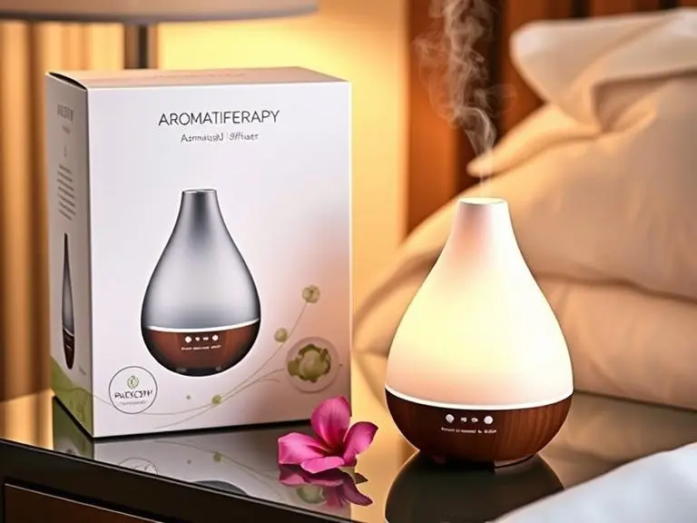Aromatherapy essential oil diffuser with changing LED lights