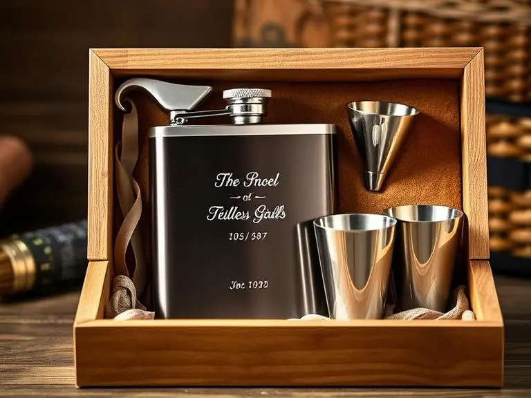 Personalized Hip Flask Set