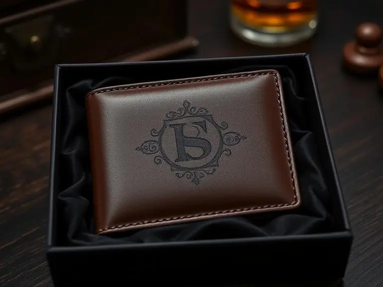 Engraved Leather Wallet