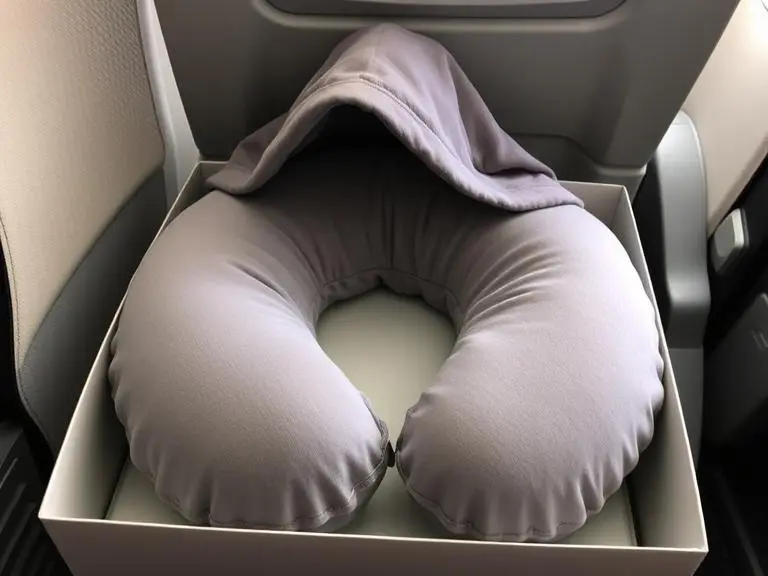 Inflatable Travel Pillow with Hood