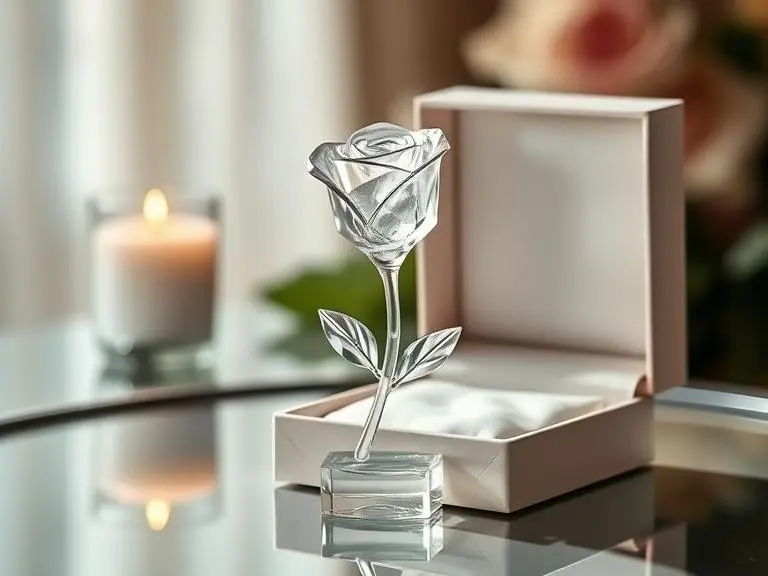 Crystal Rose Figurine