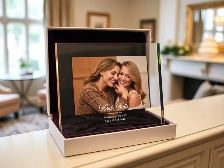 Engraved Crystal Photo Frame