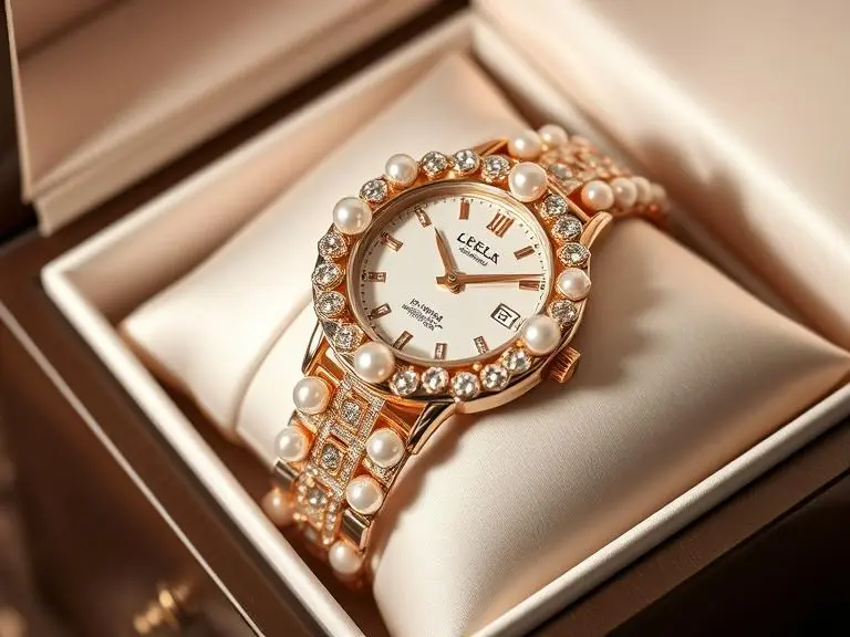 Luxury Pearl and Diamond Watch
