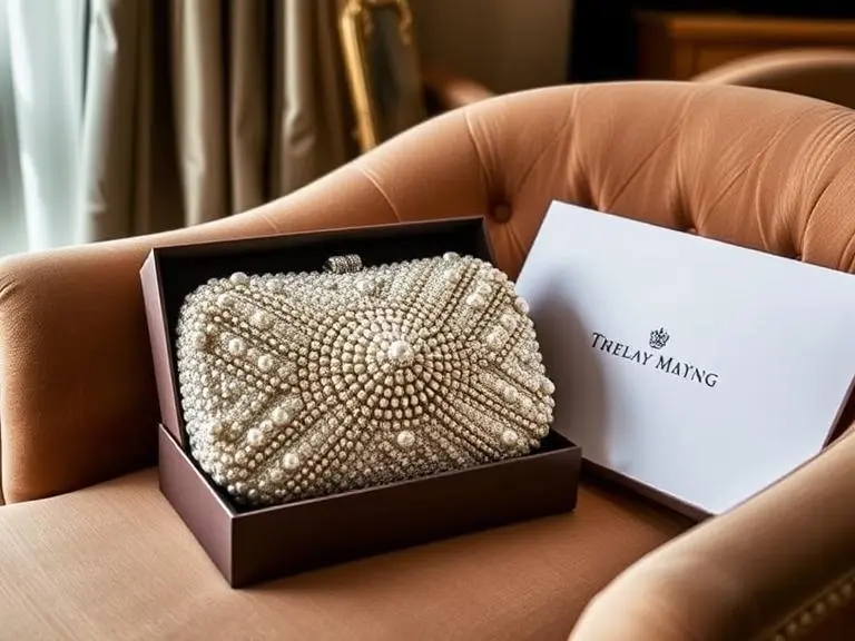 Pearl Embellished Evening Clutch