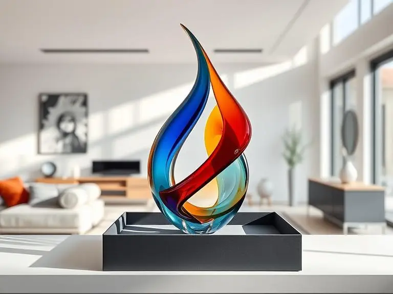 Glass Art Sculpture Modern