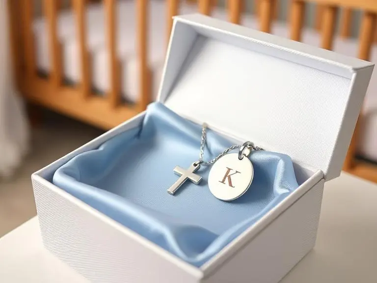 Personalized Silver Cross Necklace Boy