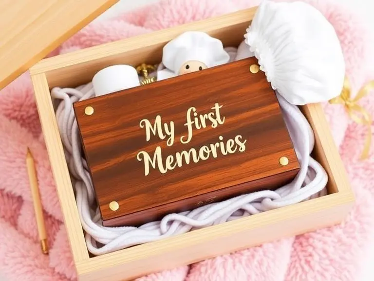 Baby Girl Wooden Keepsake Box