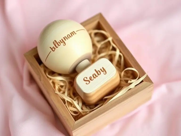 Personalized Wooden Baby Rattle Teether