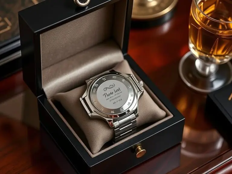 Engraved Stainless Steel Watch