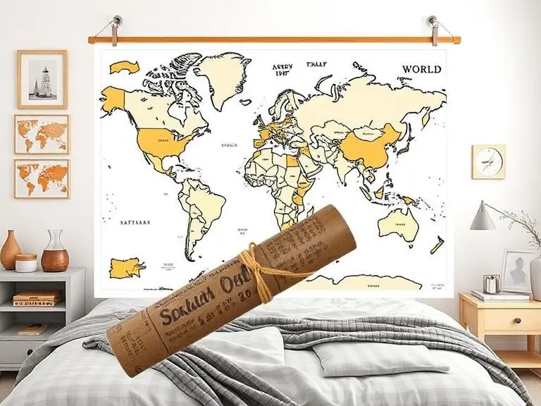 Scratch Art World Map Poster