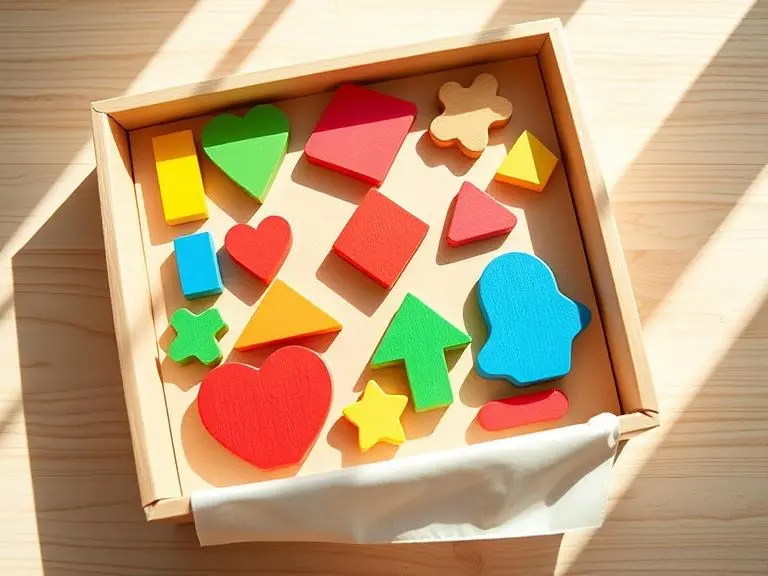 Wooden Shape Sorter Toy for fine motor skills