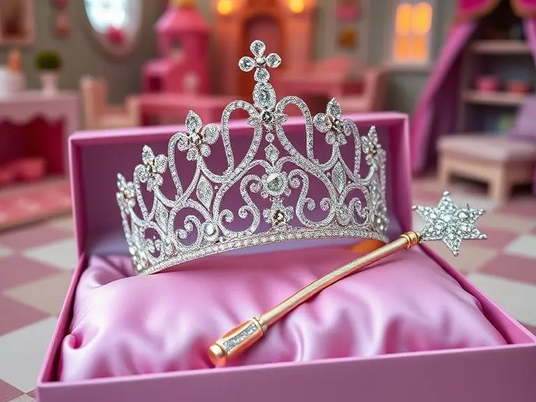 Dress-Up Princess Crown and Wand Set for pretend play
