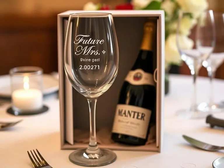 Engraved 'Future Mrs.' Wine Glass Set
