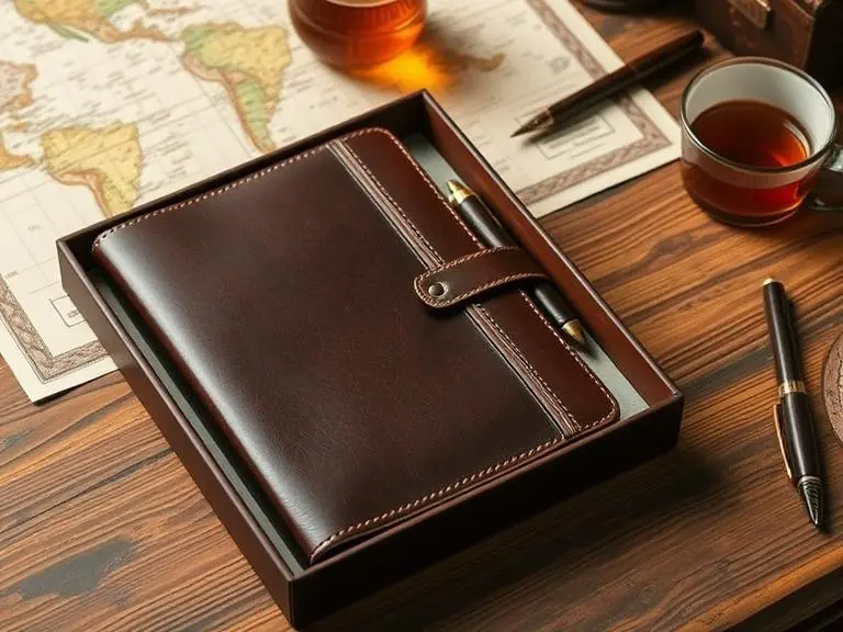 Luxury Leather Journal Pen Set