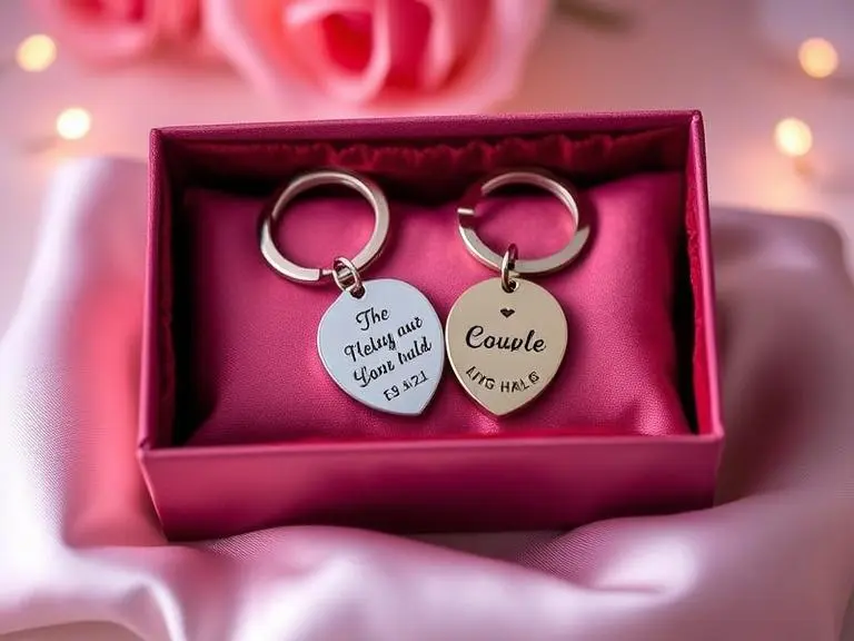 Engraved Couple Keychain Set