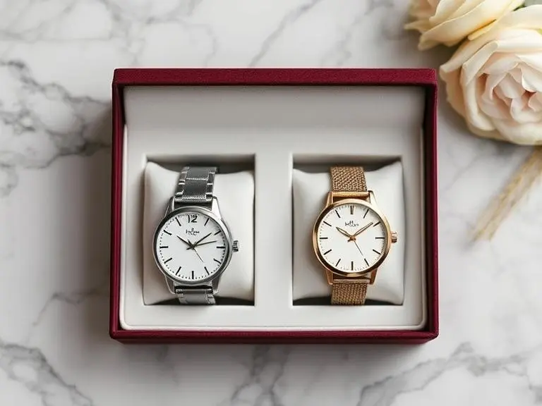 His Hers Minimalist Quartz Watches Set