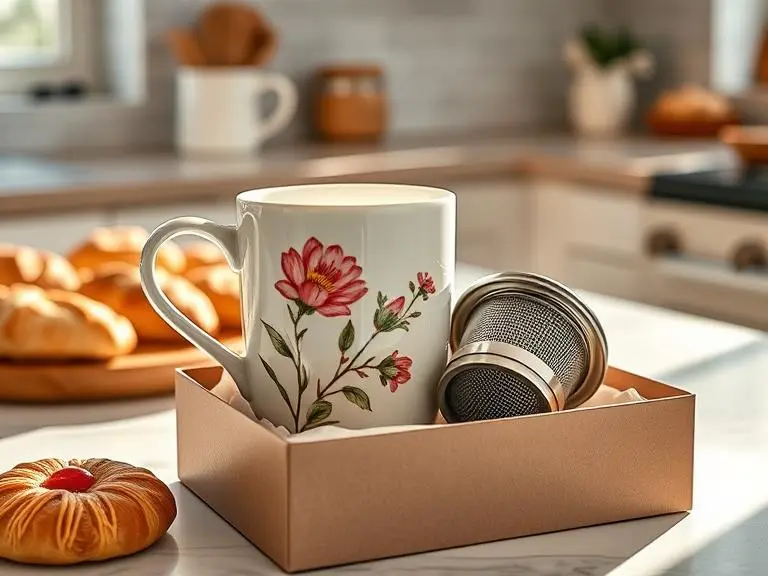 Hand-Painted Ceramic Mug and Tea Infuser