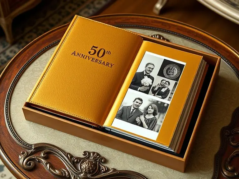 Golden Photo Album with Engraving