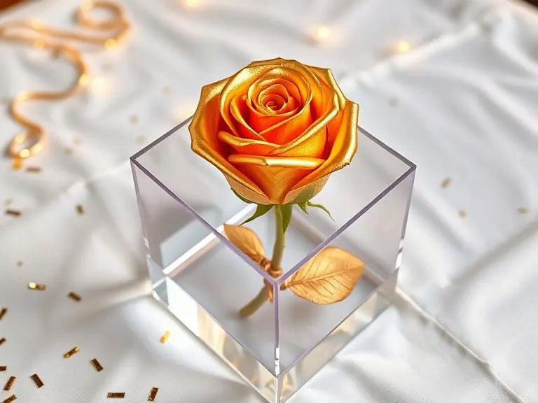 Golden Rose Flower (Preserved)