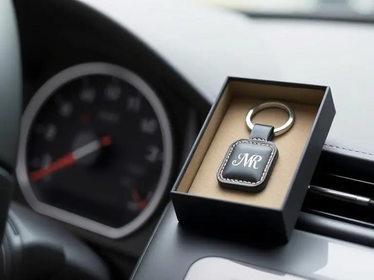 Custom Engraved Genuine Leather Keychain