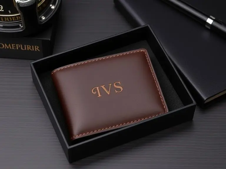 Custom Engraved Genuine Leather Bifold Wallet