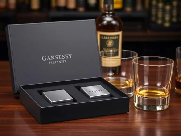 Stainless Steel Whiskey Stones and Glass Set