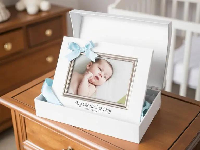 Engraved Silver Photo Frame for Baby Boy