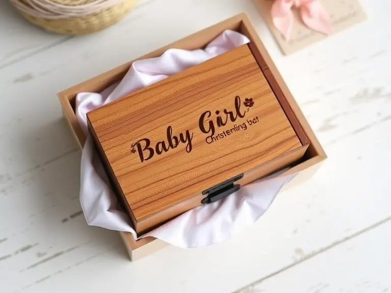 Personalized Wooden Baby Girl Keepsake Box