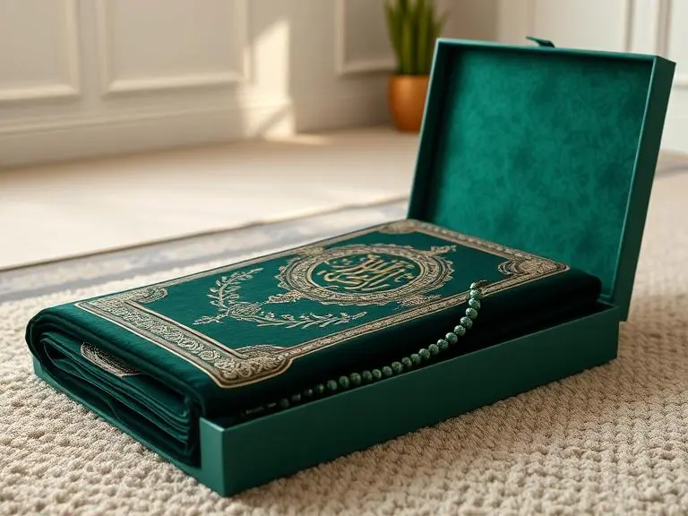 Velvet Prayer Mat and Tasbih Set