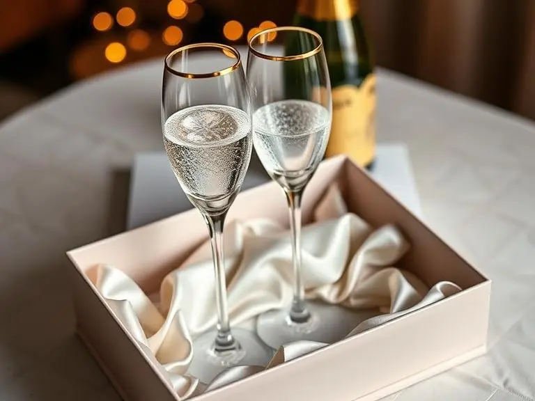 Crystal Champagne Flutes Gold Rim