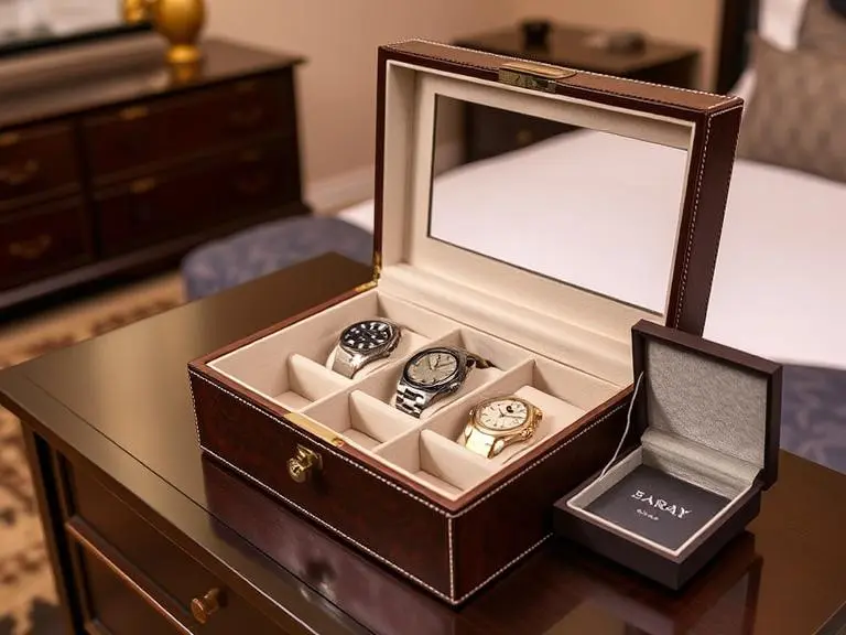 Luxury Leather Watch Box Organizer