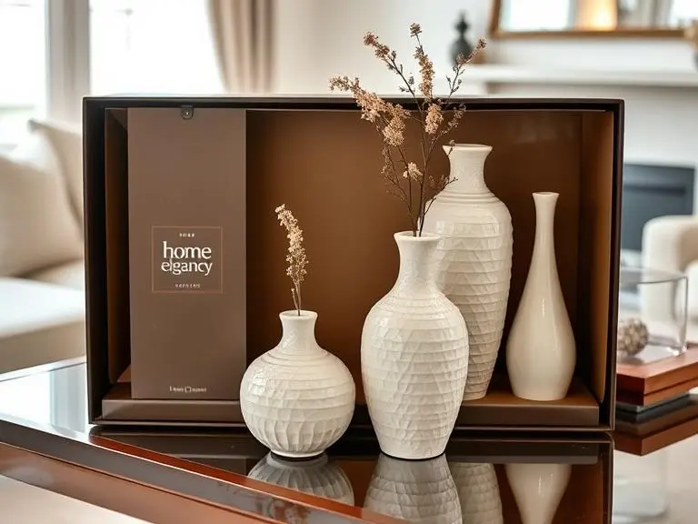 Ivory Colored Ceramic Vase Set
