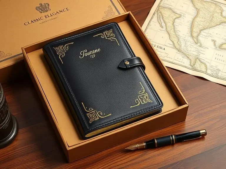 Genuine Leather Journal with Gold Embossing