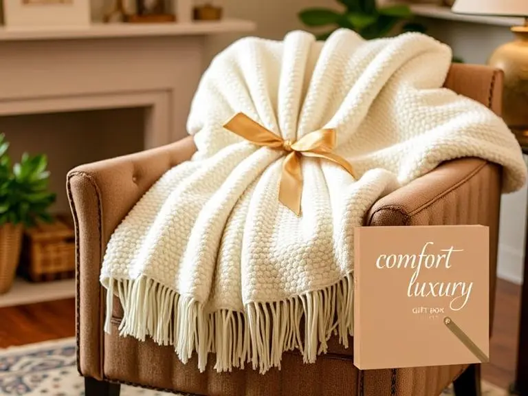 Ivory Colored Chenille Throw Blanket