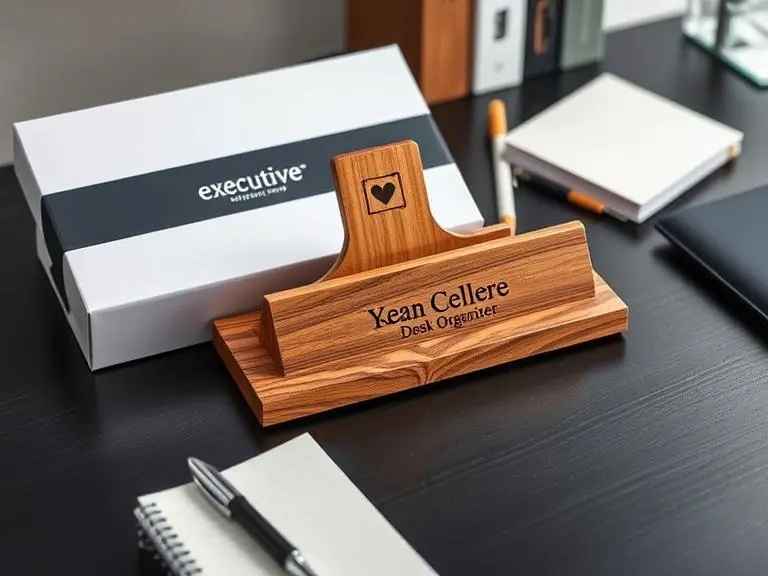 Personalized Desk Organizer Wood