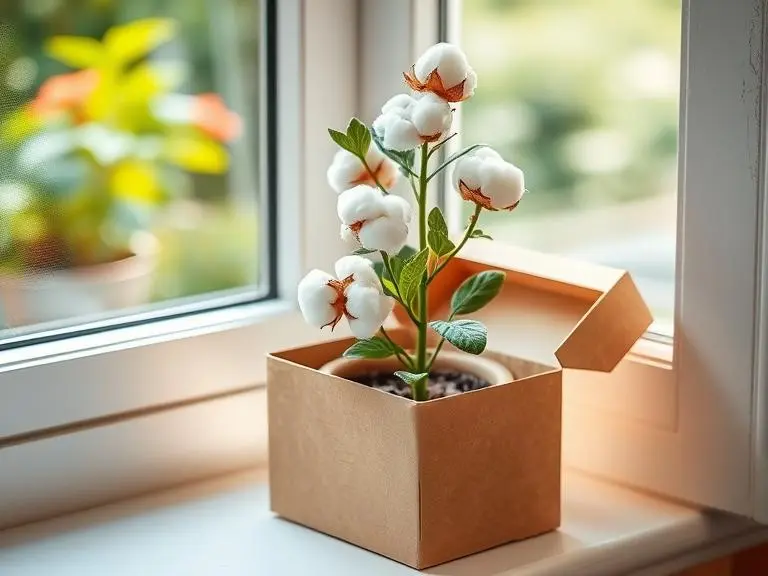 Mini Cotton Plant Decor
