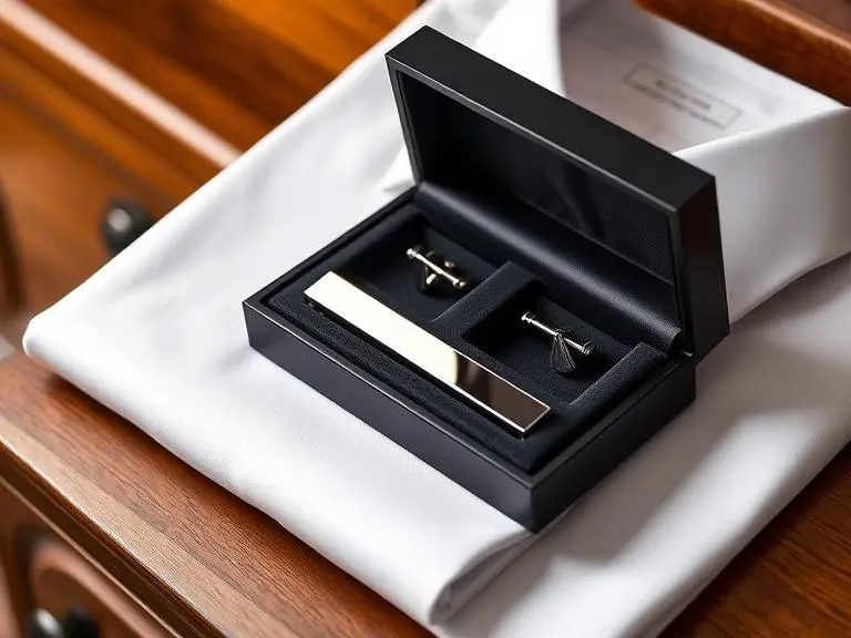 Sterling Silver Cufflinks & Tie Clip Set